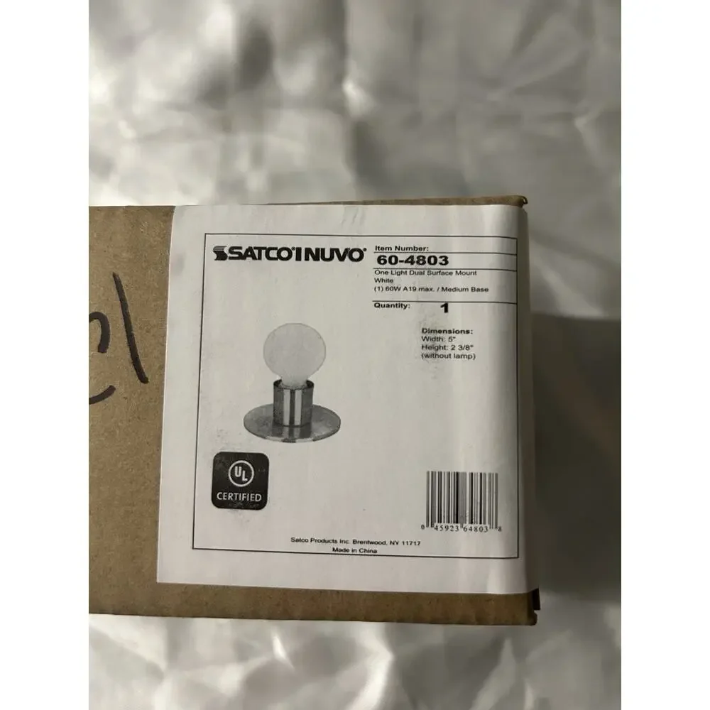 Single Light 5” Wide Basic Bulb Lighting Fixture